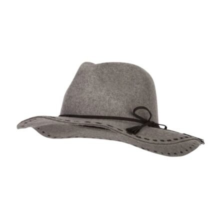 Womens Tassel Tie Trim Wool Fedora Hat